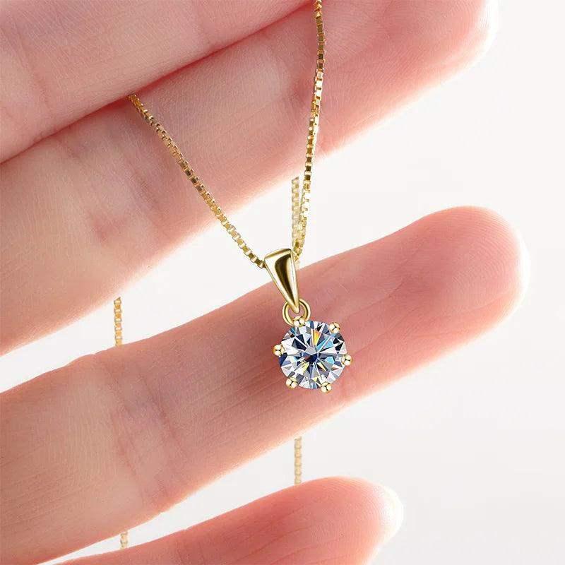 Colar de Prata 925 com Pingente de Moissanite - Elayzan