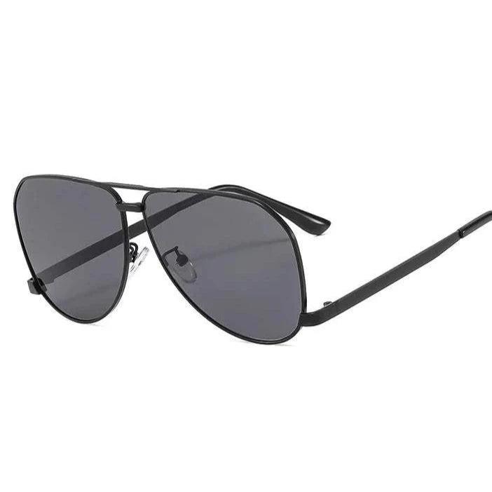 Oversized Double Beam Oval Sunglasses Women Men 2024 Luxury Brand Trendy Metal Frame Shades Eyewear For Ladies Classic Eyewear - Elayzan